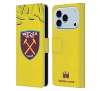 Head Case Designs Licenza Ufficiale West Ham United FC Fuori Casa Portiere 2019/20 Kit Crest Custodia Portafoglio in Pelle Compatibile con Apple iPhone 17 PRO