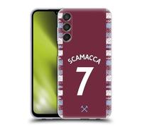 Head Case Designs Licenza Ufficiale West Ham United FC Gianluca Scamacca 2022/23 Giocatori Home Kit Custodia Cover in Morbido Gel Compatibile con Samsung Galaxy M15/F15 5G