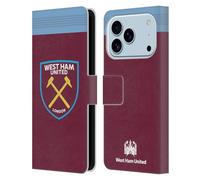 Head Case Designs Licenza Ufficiale West Ham United FC Home 2019/20 Kit Crest Custodia Portafoglio in Pelle Compatibile con Apple iPhone 17 PRO