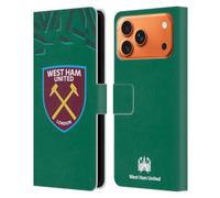 Head Case Designs Licenza Ufficiale West Ham United FC In Casa Portiere 2019/20 Kit Crest Custodia Portafoglio in Pelle Compatibile con Apple iPhone 17 Pro Max