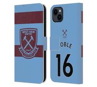 Head Case Designs Licenza Ufficiale West Ham United FC Mark Noble 2021/22 Giocatori Away Kit Custodia Portafoglio in Pelle Compatibile con Apple iPhone 15 Plus
