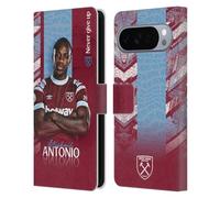 Head Case Designs Licenza Ufficiale West Ham United FC Michail Antonio 2022/23 Prima Squadra Custodia Portafoglio in Pelle Compatibile con Google Pixel 10 Pro XL