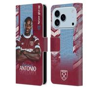 Head Case Designs Licenza Ufficiale West Ham United FC Michail Antonio 2022/23 Prima Squadra Custodia Portafoglio in Pelle Compatibile con Apple iPhone 17 PRO