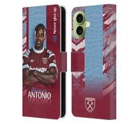 Head Case Designs Licenza Ufficiale West Ham United FC Michail Antonio 2022/23 Prima Squadra Custodia Portafoglio in Pelle Compatibile con Apple iPhone 17