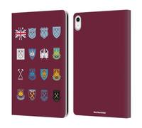 Head Case Designs Licenza Ufficiale West Ham United FC Modello 3 Storia Stemma Custodia Portafoglio in Pelle Compatibile con Apple iPad 10.9 2022/2025
