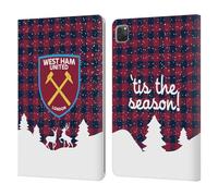 Head Case Designs Licenza Ufficiale West Ham United FC Questa è la Stagione Natale Custodia Portafoglio in Pelle Compatibile con Apple iPad PRO 11 2020/2021 / 2022