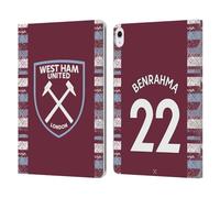 Head Case Designs Licenza Ufficiale West Ham United FC Saïd Benrahma 2022/23 Giocatori Home Kit Custodia Portafoglio in Pelle Compatibile con Apple iPad Air 13 2024/2025