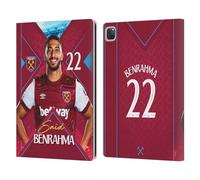 Head Case Designs Licenza Ufficiale West Ham United FC Saïd Benrahma 2023/24 Prima Squadra Custodia Portafoglio in Pelle Compatibile con Apple iPad PRO 12.9 2020/2021/2022