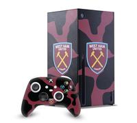 Head Case Designs Licenza Ufficiale West Ham United FC Stampa Mucca Arte Pacchetto Console Da Gioco Wrap E Pelle Per Controller Compatibile con Xbox Series X