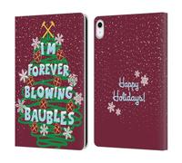 Head Case Designs Licenza Ufficiale West Ham United FC STO soffiando per Sempre Bolle Natale Custodia Portafoglio in Pelle Compatibile con Apple iPad 10.9 2022/2025