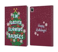 Head Case Designs Licenza Ufficiale West Ham United FC STO soffiando per Sempre Bolle Natale Custodia Portafoglio in Pelle Compatibile con Apple iPad PRO 12.9 2020/2021/2022