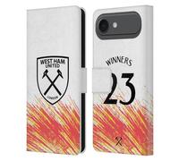 Head Case Designs Licenza Ufficiale West Ham United FC Terzo Kit Vincitori 2023 Custodia Portafoglio in Pelle Compatibile con Apple iPhone 17 Air