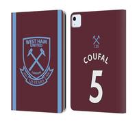 Head Case Designs Licenza Ufficiale West Ham United FC Vladimír Coufal 2021/22 Giocatori Home Kit Custodia Portafoglio in Pelle Compatibile con Apple iPad Air 11 2020/2022/2024/2025