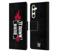 Head Case Designs Licenza Ufficiale WWE Burn It Down Seth Rollins Custodia Portafoglio in Pelle Compatibile con Samsung Galaxy A54 5G