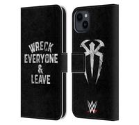 Head Case Designs Licenza Ufficiale WWE Distruggi tutti e parti R. Reigns Grafiche Custodia Portafoglio in Pelle Compatibile con Apple iPhone 15 Plus