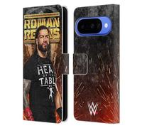 Head Case Designs Licenza Ufficiale WWE Grunge Roman Reigns Custodia Portafoglio in Pelle Compatibile con Google Pixel 10