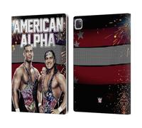Head Case Designs Licenza Ufficiale WWE Immagine LED American Alpha Custodia Portafoglio in Pelle Compatibile con Apple iPad PRO 13 M4 2024