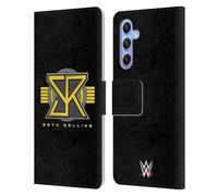 Head Case Designs Licenza Ufficiale WWE Logo Seth Rollins Custodia Portafoglio in Pelle Compatibile con Samsung Galaxy A34 5G