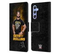 Head Case Designs Licenza Ufficiale WWE Monday Night Messiah Seth Rollins Custodia Portafoglio in Pelle Compatibile con Samsung Galaxy A34 5G