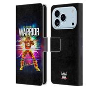 Head Case Designs Licenza Ufficiale WWE Retro Blast The Ultimate Warrior Custodia Portafoglio in Pelle Compatibile con Apple iPhone 17 PRO