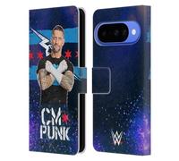 Head Case Designs Licenza Ufficiale WWE Ritratto CM Punk Custodia Portafoglio in Pelle Compatibile con Google Pixel 10