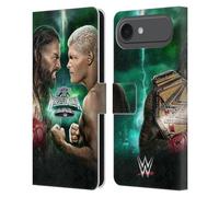 Head Case Designs Licenza Ufficiale WWE Roman Vs Cody Wrestlemania 40 Custodia Portafoglio in Pelle Compatibile con Apple iPhone 17 Air
