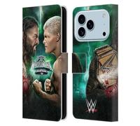 Head Case Designs Licenza Ufficiale WWE Roman Vs Cody Wrestlemania 40 Custodia Portafoglio in Pelle Compatibile con Apple iPhone 17 PRO