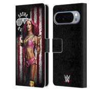 Head Case Designs Licenza Ufficiale WWE Sasha Banks Bandiera Americana Superstars Custodia Portafoglio in Pelle Compatibile con Google Pixel 10 Pro XL