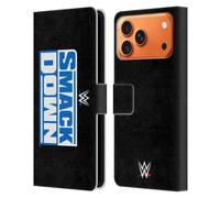 Head Case Designs Licenza Ufficiale WWE Smack Down Logo Del Programma TV Custodia Portafoglio in Pelle Compatibile con Apple iPhone 17 Pro Max