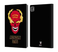 Head Case Designs Licenza Ufficiale WWE Stone Cold Red Skull Superstars 5 Custodia Portafoglio in Pelle Compatibile con Apple iPad PRO 11 M4 2024