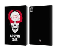 Head Case Designs Licenza Ufficiale WWE Stone Cold White Skull Superstars 5 Custodia Portafoglio in Pelle Compatibile con Apple iPad PRO 13 M4 2024