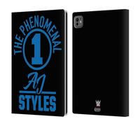 Head Case Designs Licenza Ufficiale WWE The Phenomenal One Aj Styles Custodia Portafoglio in Pelle Compatibile con Apple iPad PRO 11 M4 2024