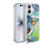 Head Case Designs Licenza Ufficiale Wyanne Blue And Orange Feathers Uccelli Custodia in Gel [Protezione di Grado Militare] Compatibile con Apple iPhone 17 E con MagSafe