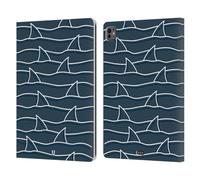Head Case Designs Linee Stampe Squalo Custodia Portafoglio in Pelle Compatibile con Apple iPad PRO 13 M4 2024