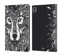 Head Case Designs Lupo Doodle Mix Custodia Portafoglio in Pelle Compatibile con Apple iPad PRO 11 M4 2024