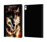 Head Case Designs Lupo Incendio nei Boschi Custodia Portafoglio in Pelle Compatibile con Apple iPad Air 13 2024/2025