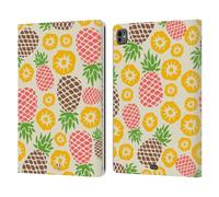 Head Case Designs Medley di Ananas Pattern Ananas Custodia Portafoglio in Pelle Compatibile con Apple iPad PRO 13 M4 2024