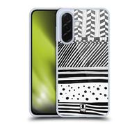 Head Case Designs Mix Orizzontale Doodle Pattern Bianchi E Neri Custodia in Gel [Protezione di Grado Militare] Compatibile con Samsung Galaxy A36 5G