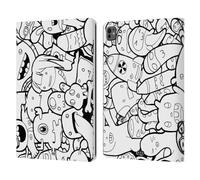 Head Case Designs Mostri E Alieni Esplosione di Doodle Custodia Portafoglio in Pelle Compatibile con Apple iPad PRO 13 M4 2024