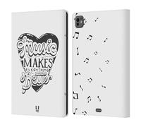 Head Case Designs Music Tipografia Fatta A Mano Custodia Portafoglio in Pelle Compatibile con Apple iPad PRO 11 M4 2024