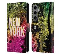 Head Case Designs New York Luci della Cittò Custodia Portafoglio in Pelle Compatibile con Samsung Galaxy S25