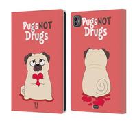 Head Case Designs Not Drugs Piper Il Pug Custodia Portafoglio in Pelle Compatibile con Apple iPad PRO 11 M4 2024