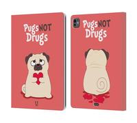 Head Case Designs Not Drugs Piper Il Pug Custodia Portafoglio in Pelle Compatibile con Apple iPad PRO 13 M4 2024
