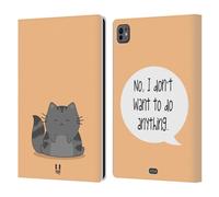 Head Case Designs Pigrizia Wilbur Il Gatto Custodia Portafoglio in Pelle Compatibile con Apple iPad PRO 11 M4 2024