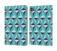 Head Case Designs Poligoni Blu Stampe Ottiche Geometriche Custodia Portafoglio in Pelle Compatibile con Apple iPad PRO 13 M4 2024