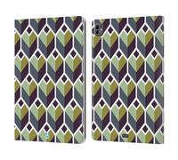 Head Case Designs Poligoni Verdi Stampe Ottiche Geometriche Custodia Portafoglio in Pelle Compatibile con Apple iPad PRO 13 M4 2024