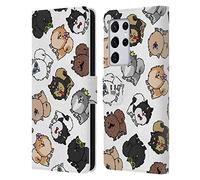 Head Case Designs Pomeranian Razze di Cani Pattern Custodia Portafoglio in Pelle Compatibile con Samsung Galaxy S21 Ultra 5G