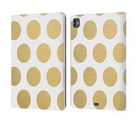 Head Case Designs Punti Dorato Custodia Portafoglio in Pelle Compatibile con Apple iPad PRO 13 M4 2024
