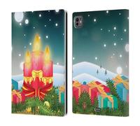 Head Case Designs Regali Candele di Natale Custodia Portafoglio in Pelle Compatibile con Apple iPad PRO 11 M4 2024