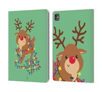 Head Case Designs Renna Cartoni di Un Felice Natale Custodia Portafoglio in Pelle Compatibile con Apple iPad PRO 13 M4 2024
